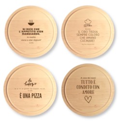 Tagliere tondo in legno con frase. Idea regalo per amici maestre mamma