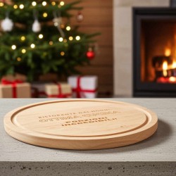 Tagliere tondo in legno con frase. Idea regalo natale per lui-lei