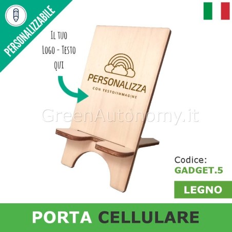 Porta cellulare in legno personalizzabile per idea regalo gadget