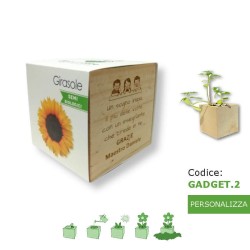 Eco-cubo piantabile gadget ecologico regalo maestre scuola