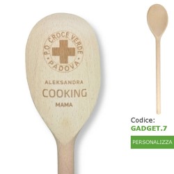 Eco-mestolo di legno personalizzabile gadget ecologico per eventi