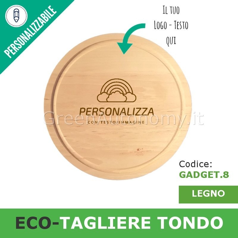 Eco-tagliere di legno tondo personalizzato per gadgets regali