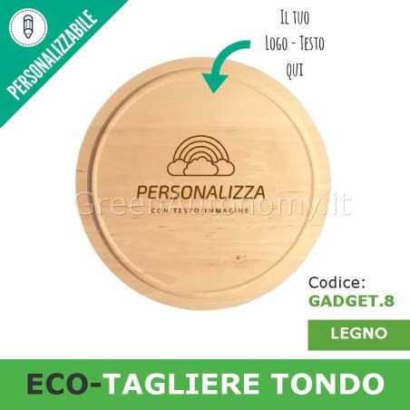 Eco-tagliere di legno tondo personalizzato per gadgets regali