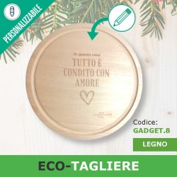 Idea regalo natale tagliere di legno tondo personalizzato