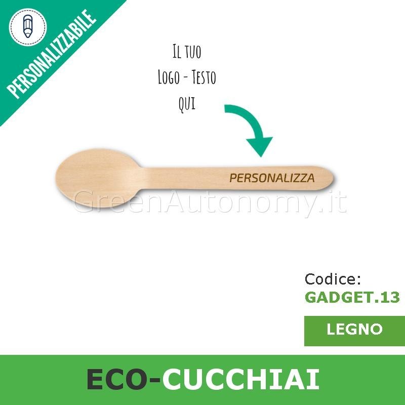 Cucchiai di legno personalizzati come posate gadget