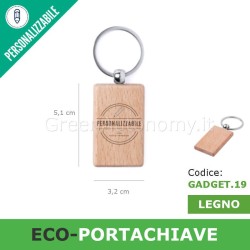 Gadget portachiave personalizzato ecologico 5,1x3,2cm