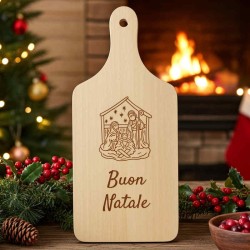 Tagliere legno personalizzato con presepe idea regalo Natale originale per lei-lui