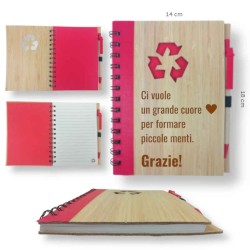 Box regalo blocco note rosso idea regalo personalizzabile per maestre