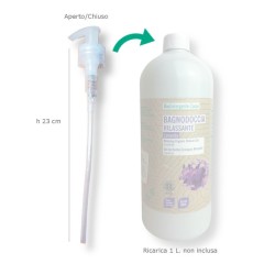 dispenser-dosatore da 23 cm per sapone ricarica bagnodoccia