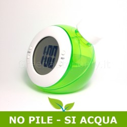 Orologio sveglia alimentato ad acqua green