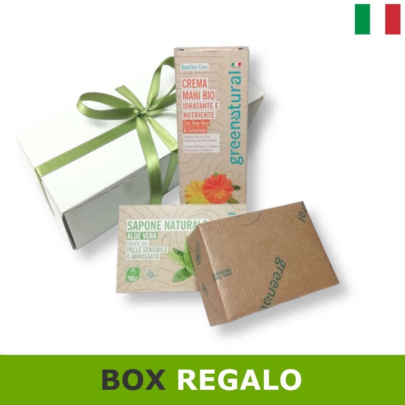 Box regalo crema mani idratante e sapone aloe. Idea regalo ecobio