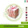 Confezione regalo di natale con fiocco per eco-cubi