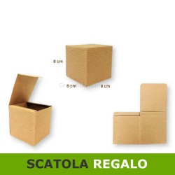 Scatola regalo 8x8x8cm avana ondulata per confezioni regalo