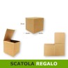 Scatola regalo 8x8x8cm avana ondulata per confezioni regalo
