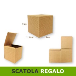 Scatola regalo quadrata 9x9x9cm avana ondulata per confezioni regalo