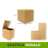Scatola regalo quadrata 9x9x9cm avana ondulata per confezioni regalo