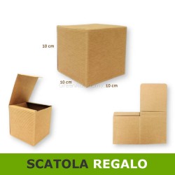 Scatola pacco regalo 10x10x10cm ondulata per confezioni-artigianato-regali-bomboniere