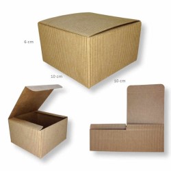 scatola regalo di cartoncino avana ondulata 10x10x6cm