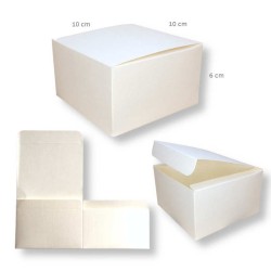 Scatola bianca effetto seta 10x10x6cm per confezioni regalo