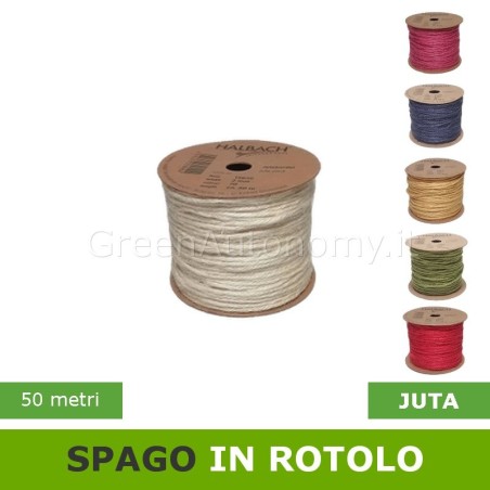 Spago juta colorato in rotolo, ideale per fiocchi, bomboniere e regali