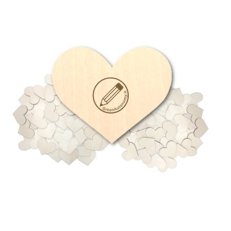 Tag cuore di legno da personalizzare per bomboniere fai da te matrimonio