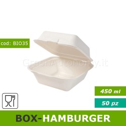 Box contenitore hamburger o patatine ecologico da 450ml