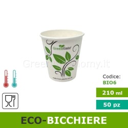 Eco-bicchiere bio 210ml biodegradabile-compostabile