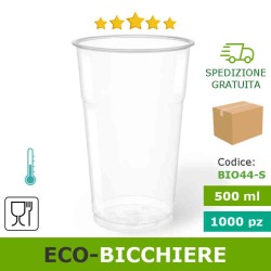 Scatola bicchieri da birra-cocktail 500 ml bioplastica monouso PLA