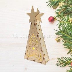 Albero di Natale in legno con luci led