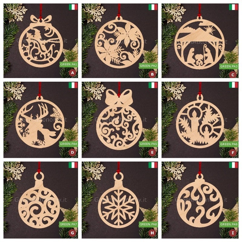 Decorazioni natalizie di legno per albero di Natale